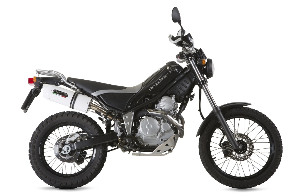 GPR auspuff kompatibel mit  Yamaha Tricker 250 2005-2008, Albus Ceramic, Zugelassener legaler Slip-On-Auspuff mit Abe, einschließlich abnehmbarem DB-Killer und Verbindungsrohr 