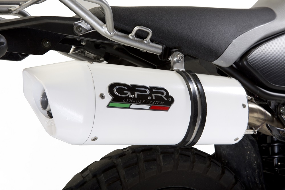 GPR auspuff kompatibel mit  Yamaha Tricker 250 2005-2008, Albus Ceramic, Zugelassener legaler Slip-On-Auspuff mit Abe, einschließlich abnehmbarem DB-Killer und Verbindungsrohr 