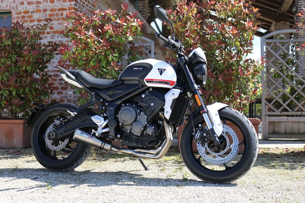 GPR auspuff kompatibel mit  Triumph Trident 660 2021-2024, M3 Inox , Racing-Komplettsystem-Auspuff, einschließlich Krümmer und abnehmbarem DB-Killer 