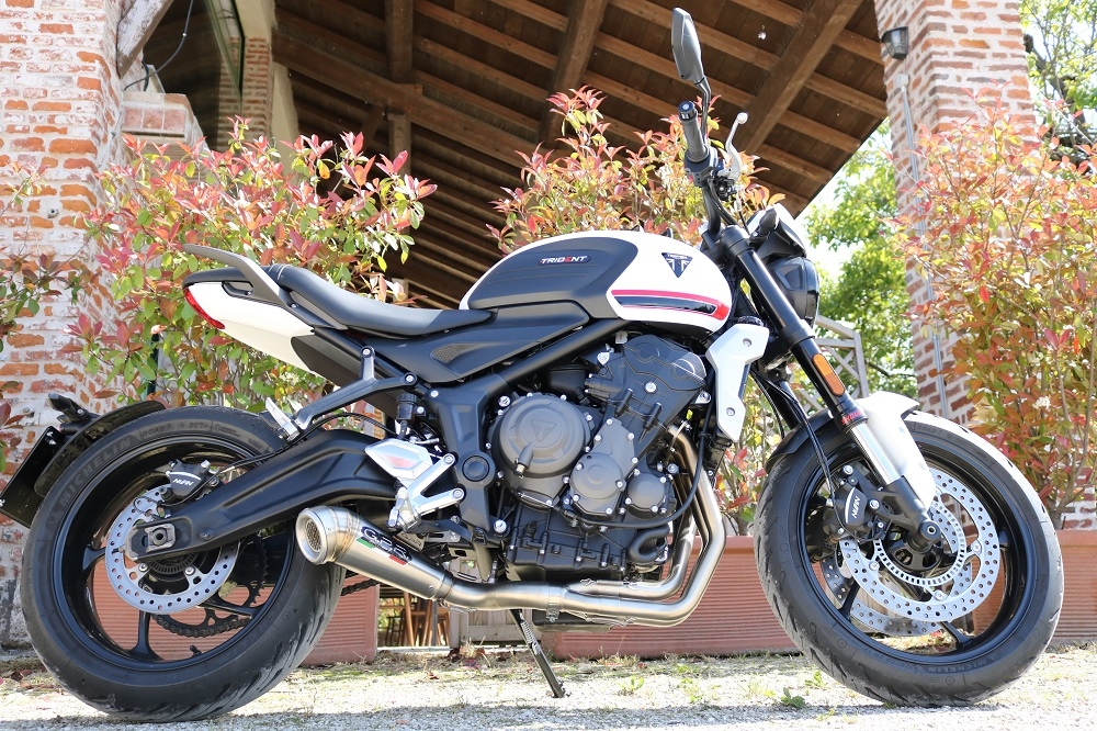 GPR auspuff kompatibel mit  Triumph Trident 660 2021-2024, Powercone Evo, Racing-Komplettsystem-Auspuff, einschließlich Krümmer und abnehmbarem DB-Killer 