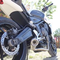 GPR auspuff kompatibel mit  Triumph Trident 660 2021-2024, Powercone Evo, Racing-Komplettsystem-Auspuff, einschließlich Krümmer und abnehmbarem DB-Killer 