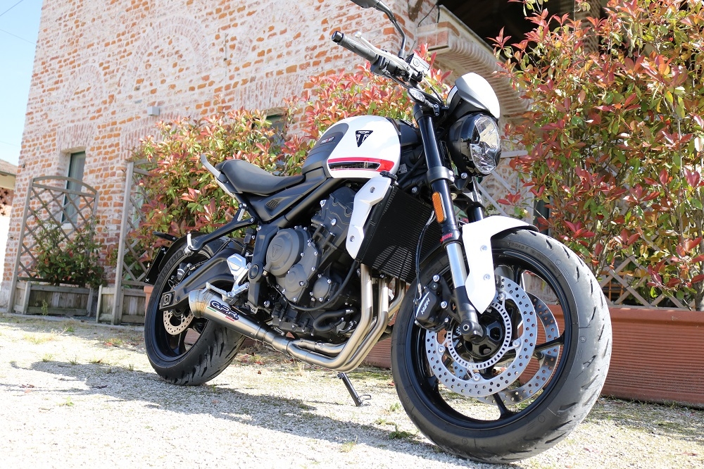 GPR auspuff kompatibel mit  Triumph Trident 660 2021-2024, Powercone Evo, Racing-Komplettsystem-Auspuff, einschließlich Krümmer und abnehmbarem DB-Killer 