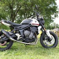GPR auspuff kompatibel mit  Triumph Trident 660 2021-2024, M3 Black Titanium, Racing-Komplettsystem-Auspuff, einschließlich Krümmer und abnehmbarem DB-Killer 