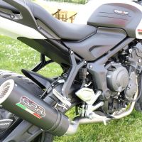 GPR auspuff kompatibel mit  Triumph Trident 660 2021-2024, M3 Black Titanium, Racing-Komplettsystem-Auspuff, einschließlich Krümmer und abnehmbarem DB-Killer 