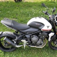 GPR auspuff kompatibel mit  Triumph Trident 660 2021-2024, M3 Black Titanium, Racing-Komplettsystem-Auspuff, einschließlich Krümmer und abnehmbarem DB-Killer 