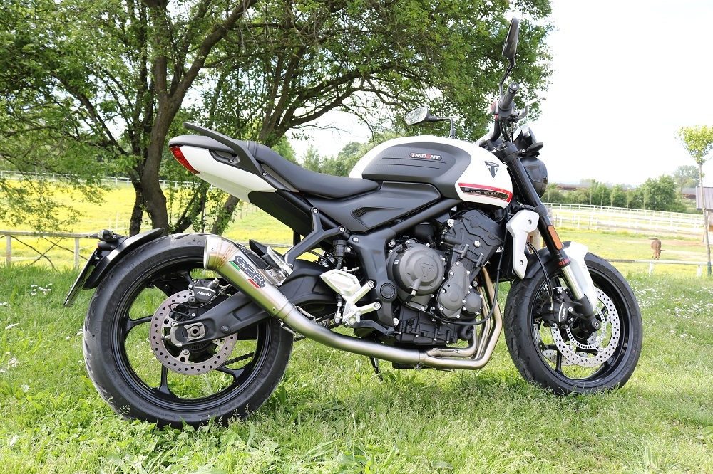 GPR auspuff kompatibel mit  Triumph Trident 660 2021-2024, Powercone Evo, Racing-Komplettsystem-Auspuff, einschließlich Krümmer und abnehmbarem DB-Killer 