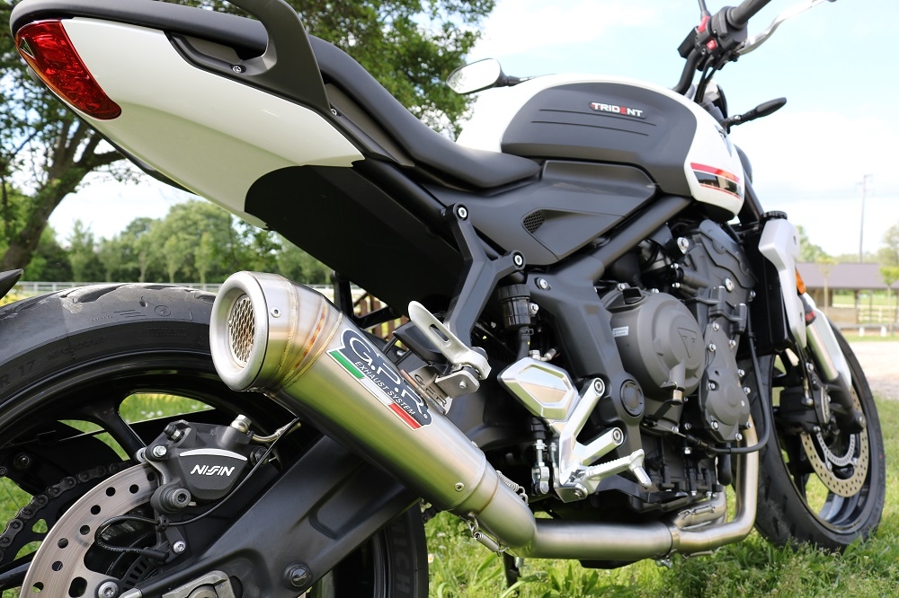 GPR auspuff kompatibel mit  Triumph Trident 660 2021-2024, Powercone Evo, Racing-Komplettsystem-Auspuff, einschließlich Krümmer und abnehmbarem DB-Killer 