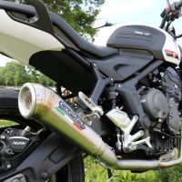 GPR auspuff kompatibel mit  Triumph Trident 660 2021-2024, Powercone Evo, Racing-Komplettsystem-Auspuff, einschließlich Krümmer und abnehmbarem DB-Killer 