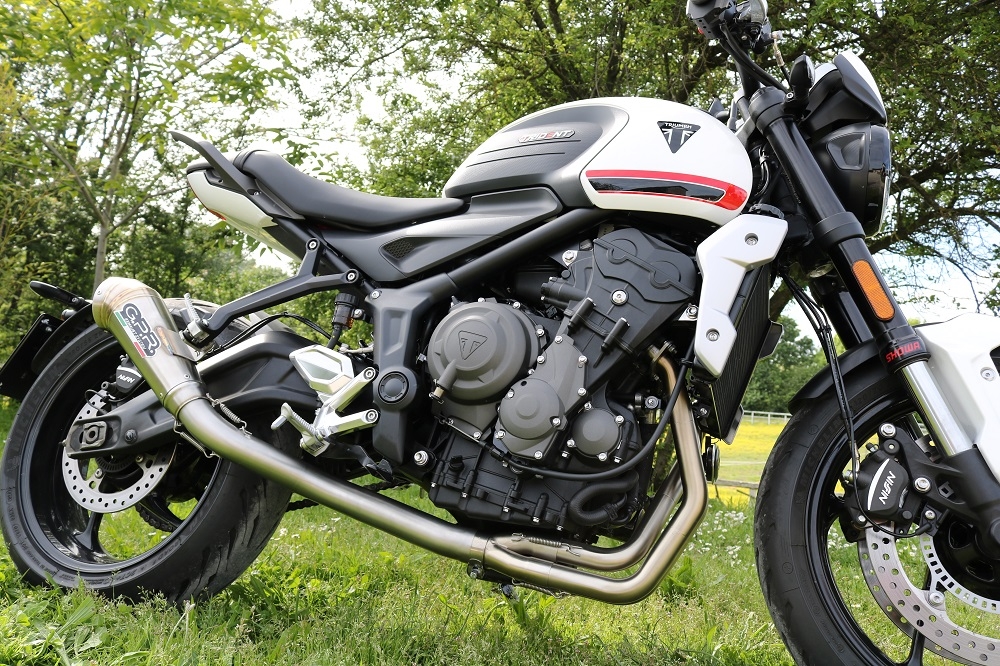 GPR auspuff kompatibel mit  Triumph Trident 660 2021-2024, Powercone Evo, Racing-Komplettsystem-Auspuff, einschließlich Krümmer und abnehmbarem DB-Killer 