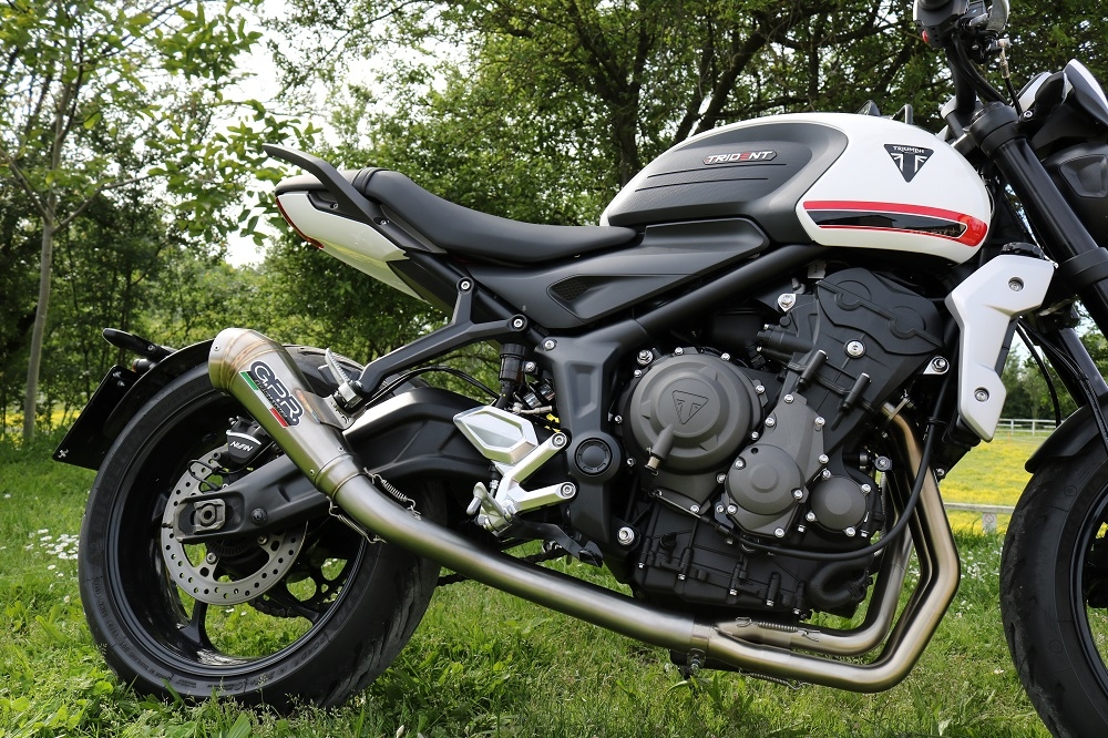 GPR auspuff kompatibel mit  Triumph Trident 660 2021-2024, Powercone Evo, Racing-Komplettsystem-Auspuff, einschließlich Krümmer und abnehmbarem DB-Killer 