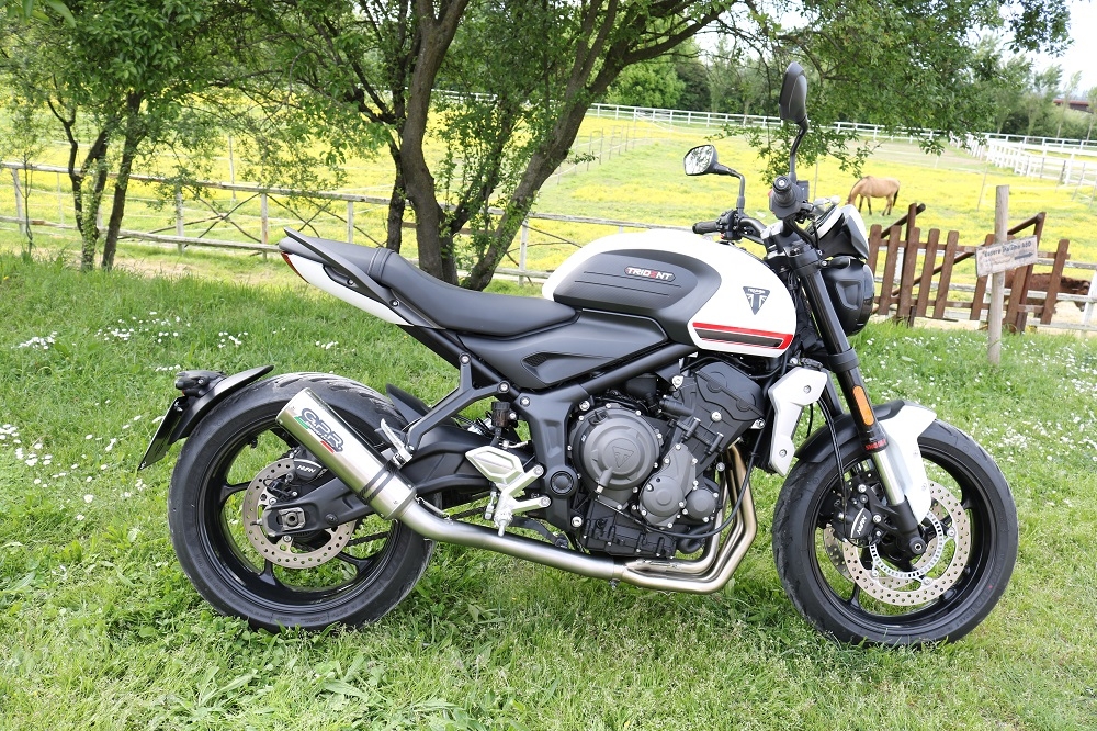GPR auspuff kompatibel mit  Triumph Trident 660 2021-2024, M3 Inox , Racing-Komplettsystem-Auspuff, einschließlich Krümmer und abnehmbarem DB-Killer 