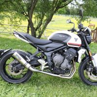 GPR auspuff kompatibel mit  Triumph Trident 660 2021-2024, M3 Inox , Racing-Komplettsystem-Auspuff, einschließlich Krümmer und abnehmbarem DB-Killer 
