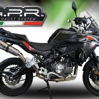 GPR auspuff kompatibel mit  Benelli Trk 502 X 2021-2024, New Grand Prix Evo Titanium, Zugelassener legaler Slip-On-Auspuff mit Abe, einschließlich abnehmbarem DB-Killer und Verbindungsrohr 