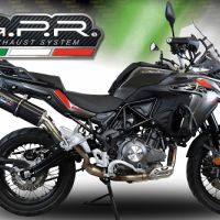 GPR auspuff kompatibel mit  Benelli Trk 502 X 2017-2020, Furore Evo4 Nero, Zugelassener legaler Slip-On-Auspuff mit Abe, einschließlich abnehmbarem DB-Killer und Verbindungsrohr 