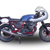 GPR auspuff kompatibel mit  Moto Guzzi V7 (I - II) Racer  2010-2016, Vintacone , Doppelt homologierter legaler Slip-On-Auspuff mit ABE, einschließlich abnehmbarer DB-Killer und verbindungsrohre 