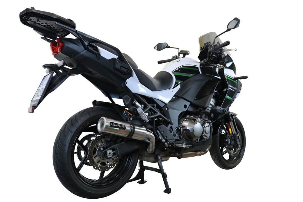 GPR auspuff kompatibel mit  Kawasaki Versys 1000 I.E. 2021-2024, M3 Inox , Zugelassener legaler Slip-On-Auspuff mit Abe, einschließlich abnehmbarem DB-Killer und Verbindungsrohr 