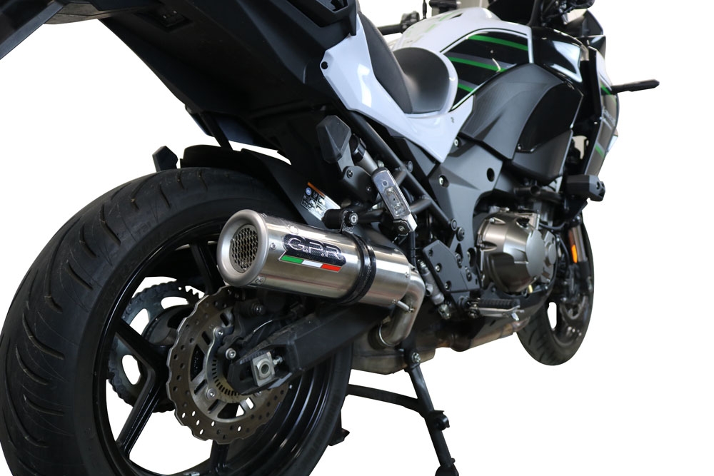 GPR auspuff kompatibel mit  Kawasaki Versys 1000 I.E. 2021-2024, M3 Inox , Zugelassener legaler Slip-On-Auspuff mit Abe, einschließlich abnehmbarem DB-Killer und Verbindungsrohr 
