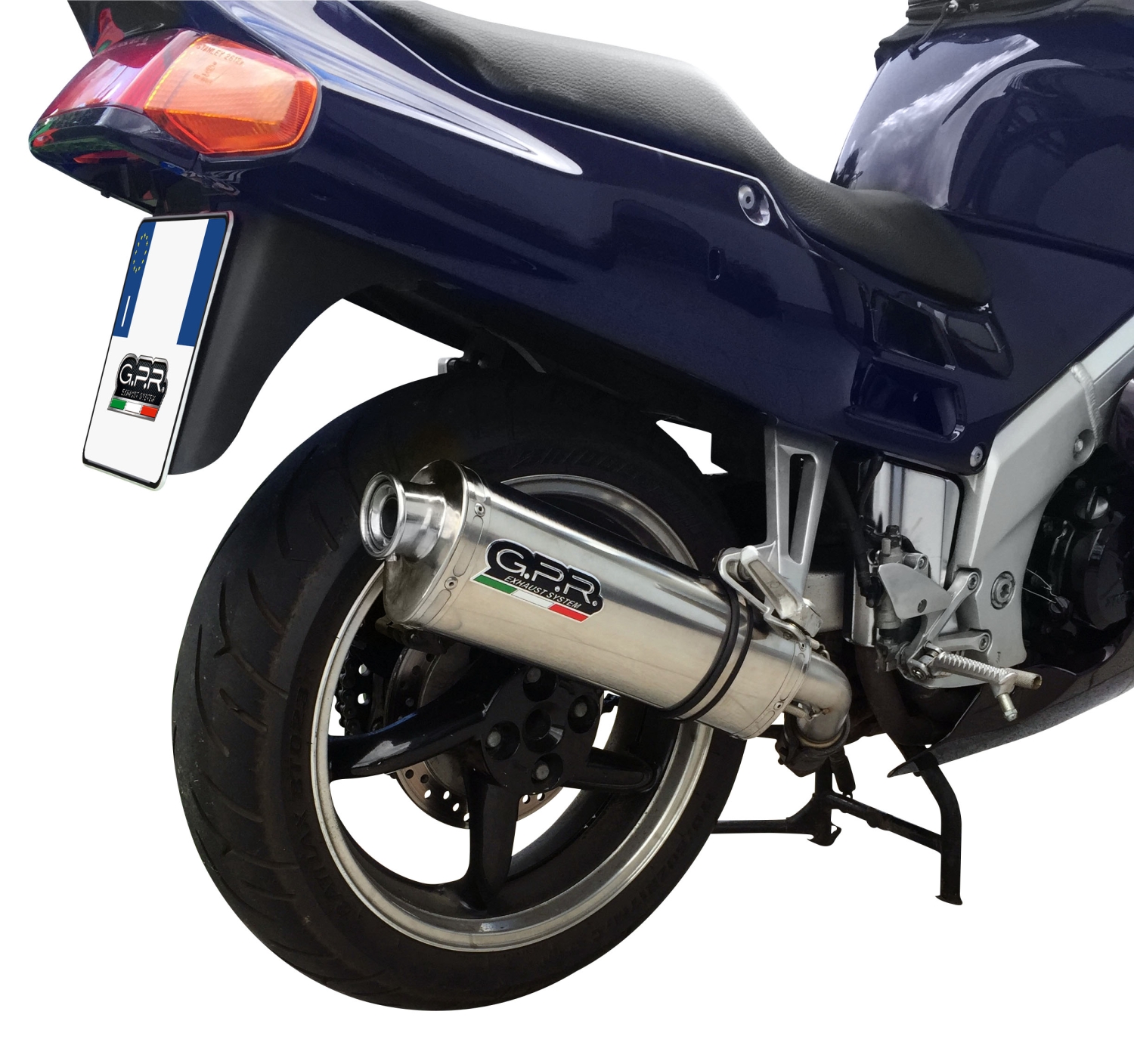 GPR auspuff kompatibel mit  Honda Vfr 750 F 1994-1997, Trioval, Zugelassener legaler Slip-On-Auspuff mit Abe, einschließlich abnehmbarem DB-Killer und Verbindungsrohr 
