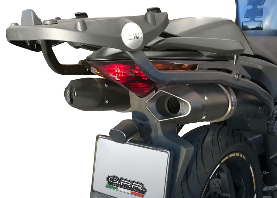 GPR auspuff kompatibel mit  Honda Vfr 800 V-Tec 2002-2013, Furore Nero, Doppelt homologierter legaler Slip-On-Auspuff mit ABE, einschließlich abnehmbarer DB-Killer und verbindungsrohre 