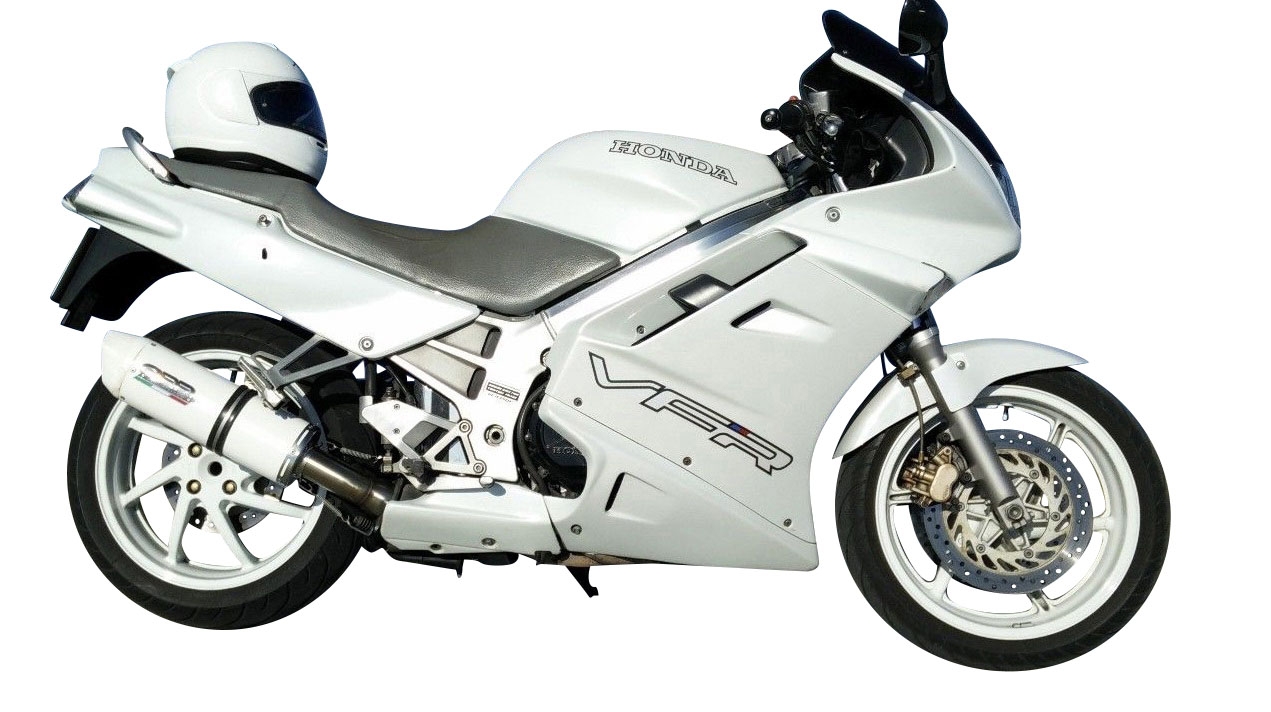 GPR auspuff kompatibel mit  Honda Vfr 750 F 1994-1997, Albus Ceramic, Zugelassener legaler Slip-On-Auspuff mit Abe, einschließlich abnehmbarem DB-Killer und Verbindungsrohr 