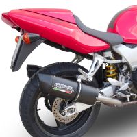 GPR auspuff kompatibel mit  Honda Vtr 1000 F Firestorm  1997-2007, Furore Nero, Doppelt homologierter legaler Slip-On-Auspuff mit ABE, einschließlich abnehmbarer DB-Killer und verbindungsrohre 