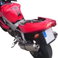 GPR auspuff kompatibel mit  Honda Vtr 1000 F Firestorm  1997-2007, Trioval, Doppelt homologierter legaler Slip-On-Auspuff mit ABE, einschließlich abnehmbarer DB-Killer und verbindungsrohre 