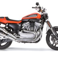 GPR auspuff kompatibel mit  Harley Davidson Xr 1200 2008-2012, Poppy Tondo, Doppelt homologierter legaler Slip-On-Auspuff mit ABE, einschließlich abnehmbarer DB-Killer und verbindungsrohre 