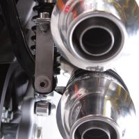 GPR auspuff kompatibel mit  Harley Davidson Xr 1200 2008-2012, Poppy Tondo, Doppelt homologierter legaler Slip-On-Auspuff mit ABE, einschließlich abnehmbarer DB-Killer und verbindungsrohre 