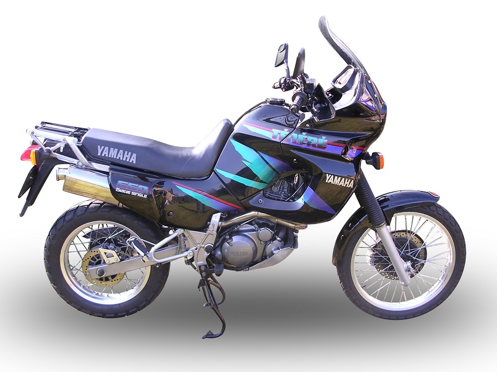 GPR auspuff kompatibel mit  Yamaha Xtz 660 Teneré 1991-1998, Trioval, Zugelassener legaler Slip-On-Auspuff mit Abe, einschließlich abnehmbarem DB-Killer und Verbindungsrohr 