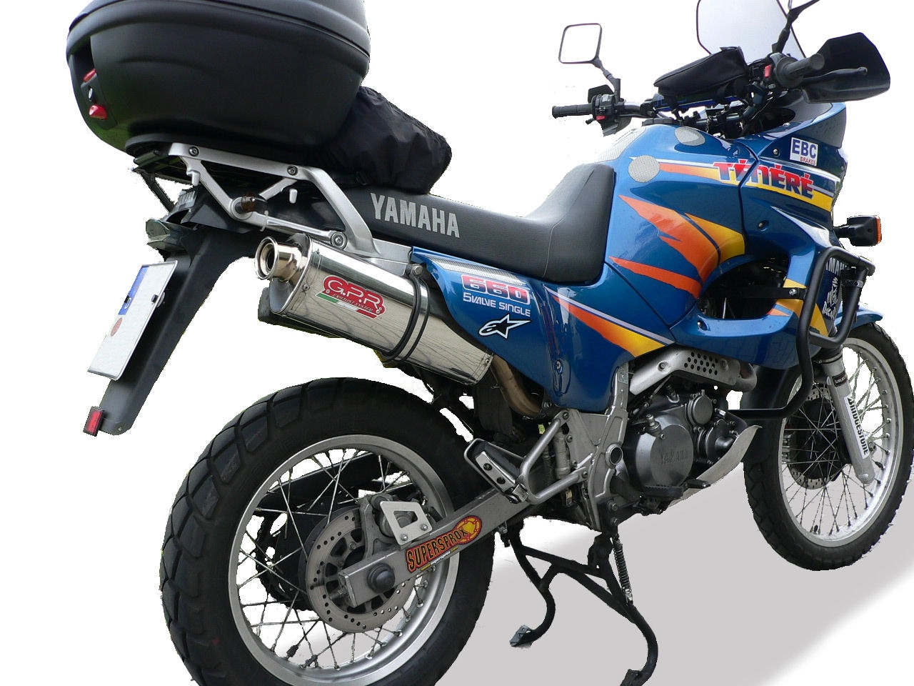 GPR auspuff kompatibel mit  Yamaha Xtz 660 Teneré 1991-1998, Trioval, Zugelassener legaler Slip-On-Auspuff mit Abe, einschließlich abnehmbarem DB-Killer und Verbindungsrohr 