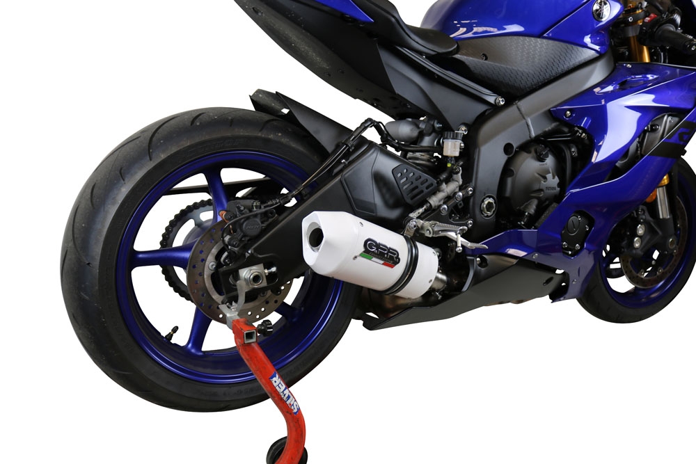 GPR auspuff kompatibel mit  Yamaha Yzf R6 2017-2025, Albus Evo4, Zugelassener legaler Slip-On-Auspuff mit Abe, einschließlich abnehmbarem DB-Killer und Verbindungsrohr 