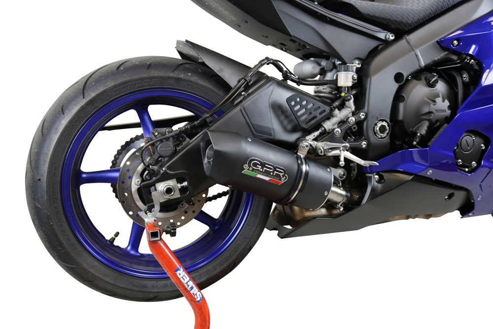 GPR auspuff kompatibel mit  Yamaha Yzf R6 2017-2025, Furore Nero, Rennauspuff, mit Verbindungsrohren, Artikel ohne Genehmigung 