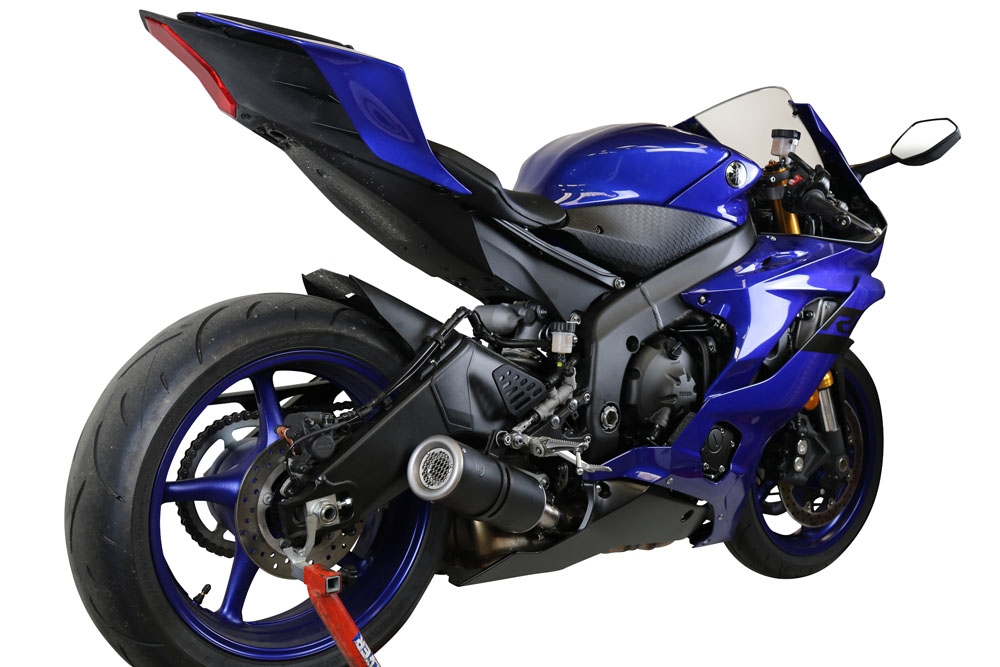 GPR auspuff kompatibel mit  Yamaha Yzf R6 2017-2025, M3 Black Titanium, Zugelassener legaler Slip-On-Auspuff mit Abe, einschließlich abnehmbarem DB-Killer und Verbindungsrohr 