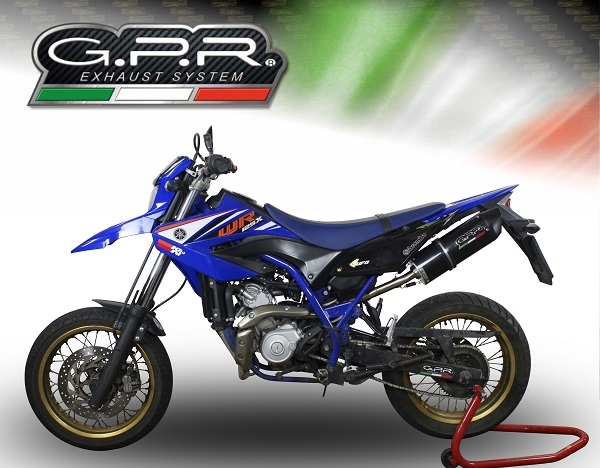GPR auspuff kompatibel mit  Yamaha Wr 125 R 2009-2011, Furore Nero, Zugelassener legaler Slip-On-Auspuff mit Abe, einschließlich abnehmbarem DB-Killer und Verbindungsrohr 