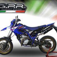 GPR auspuff kompatibel mit  Yamaha Wr 125 R 2009-2011, Furore Nero, Zugelassener legaler Slip-On-Auspuff mit Abe, einschließlich abnehmbarem DB-Killer und Verbindungsrohr 