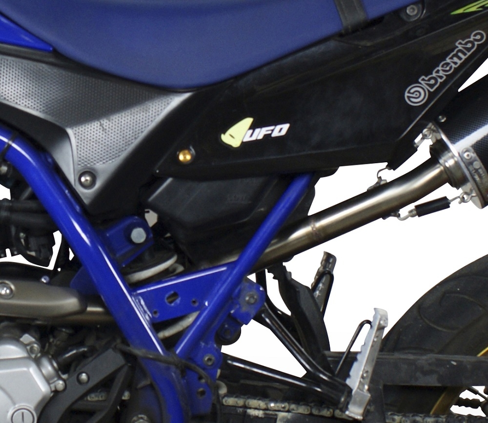 GPR auspuff kompatibel mit  Yamaha Wr 125 R 2009-2011, Furore Nero, Zugelassener legaler Slip-On-Auspuff mit Abe, einschließlich abnehmbarem DB-Killer und Verbindungsrohr 