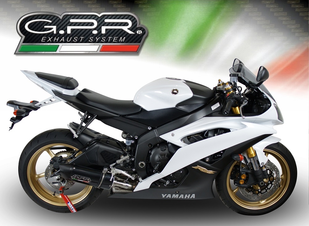 GPR auspuff kompatibel mit  Yamaha Yzf R6 2006-2020, Furore Nero, Zugelassener legaler Slip-On-Auspuff mit Abe, einschließlich abnehmbarem DB-Killer und Verbindungsrohr 