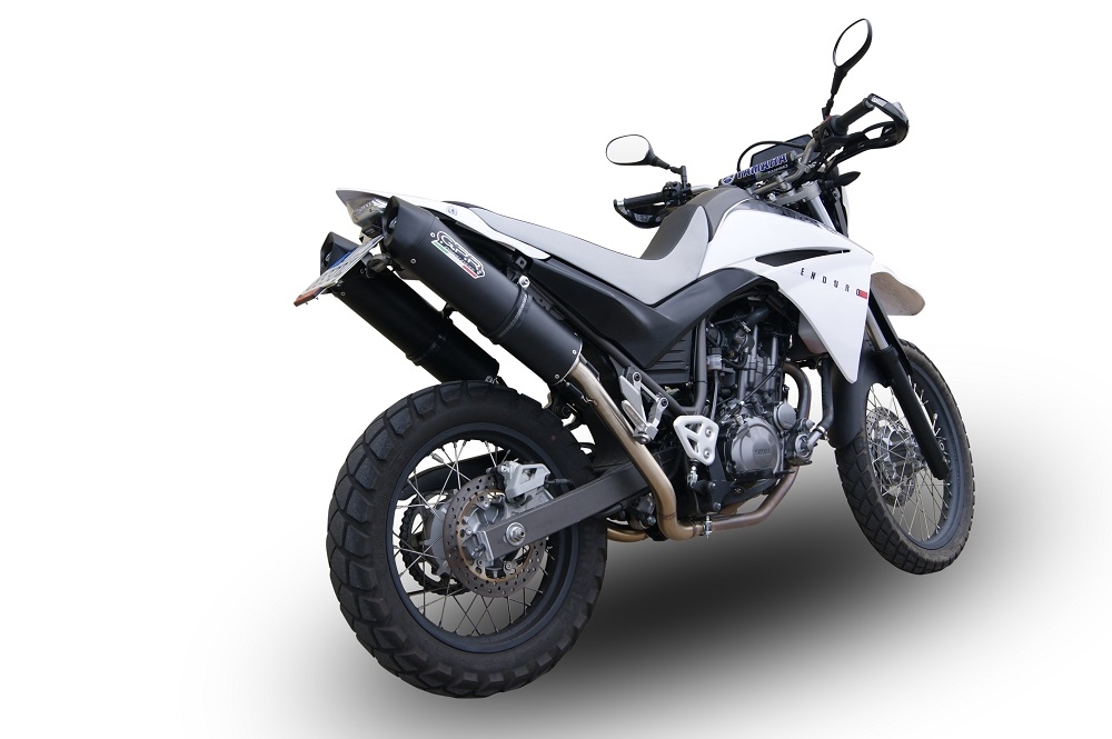 GPR auspuff kompatibel mit  Yamaha Xt 660 X-R  2004-2014, Furore Nero, Doppelt homologierter legaler Slip-On-Auspuff mit ABE, einschließlich abnehmbarer DB-Killer, Link Pipes und Katalysatoren 