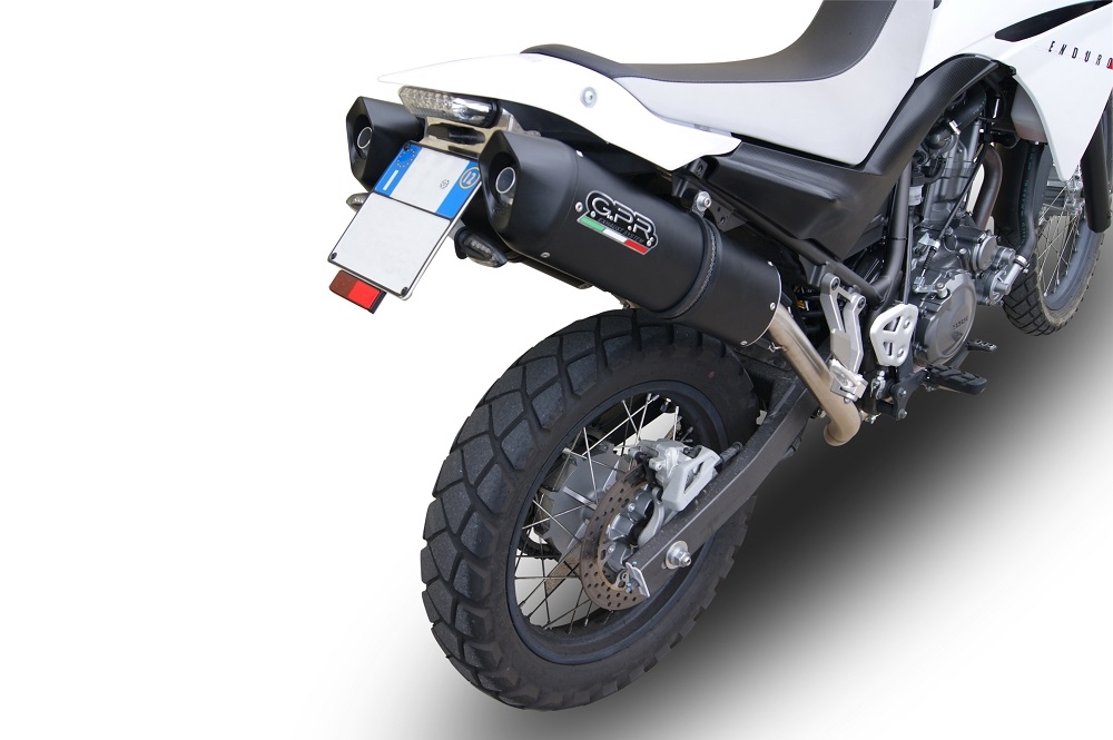 GPR auspuff kompatibel mit  Yamaha Xt 660 X-R  2004-2014, Furore Nero, Doppelt homologierter legaler Slip-On-Auspuff mit ABE, einschließlich abnehmbarer DB-Killer, Link Pipes und Katalysatoren 