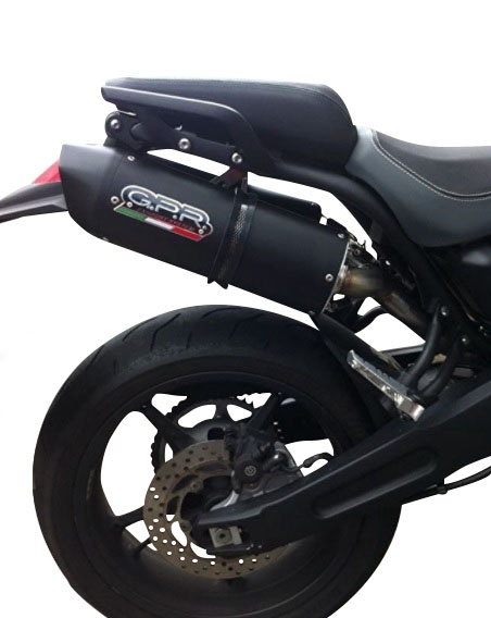 GPR auspuff kompatibel mit  Yamaha MT03 660 2006-2013, Furore Nero, Doppelt homologierter legaler Slip-On-Auspuff mit ABE, einschließlich abnehmbarer DB-Killer, Link Pipes und Katalysatoren 
