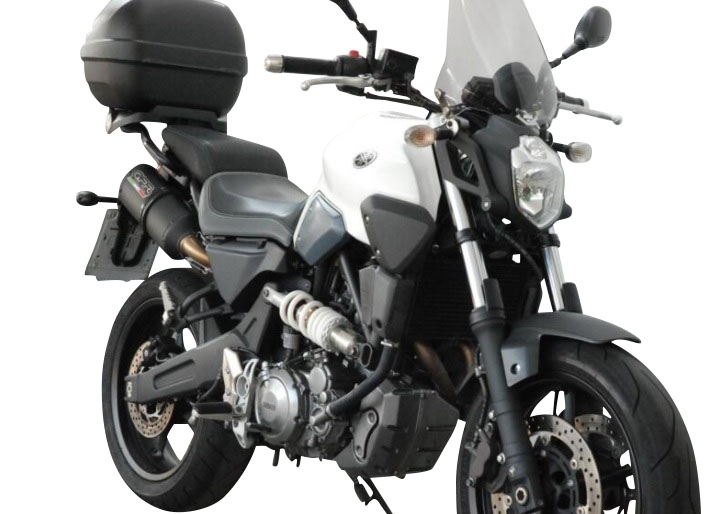 GPR auspuff kompatibel mit  Yamaha MT03 660 2006-2013, Furore Nero, Doppelt homologierter legaler Slip-On-Auspuff mit ABE, einschließlich abnehmbarer DB-Killer, Link Pipes und Katalysatoren 