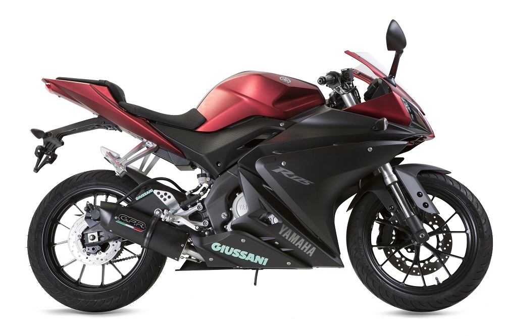 GPR auspuff kompatibel mit  Yamaha Yzf-R 125  2017-2018, Furore Evo4 Nero, Homologierte auspuff mit verbindungsrohr und katalysator 