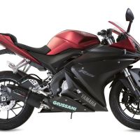 GPR auspuff kompatibel mit  Yamaha Yzf-R 125  2017-2018, Furore Evo4 Nero, Homologierte auspuff mit verbindungsrohr und katalysator 