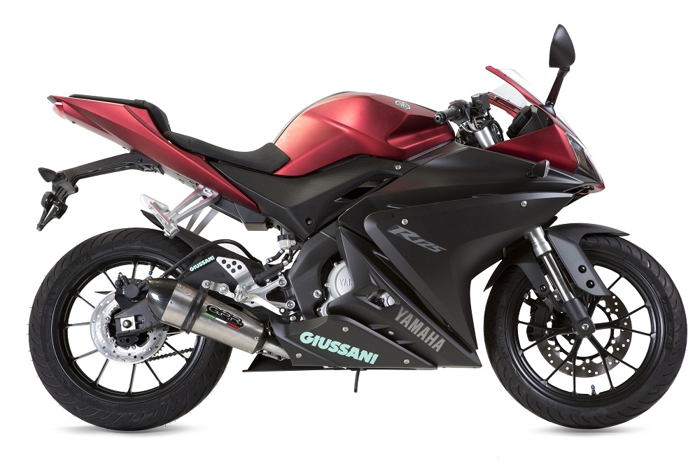 GPR auspuff kompatibel mit  Yamaha Yzf-R 125  2017-2018, New Grand Prix Evo Titanium, Homologierte auspuff mit verbindungsrohr und katalysator 