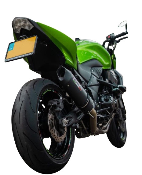 GPR auspuff kompatibel mit  Kawasaki Z 750 - S  2004-2006, Furore Nero, Zugelassener legaler Slip-On-Auspuff mit Abe, einschließlich abnehmbarem DB-Killer und Verbindungsrohr 