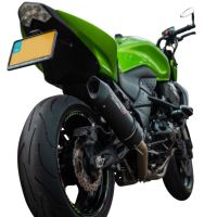 GPR auspuff kompatibel mit  Kawasaki Z 750 - S  2004-2006, Furore Nero, Zugelassener legaler Slip-On-Auspuff mit Abe, einschließlich abnehmbarem DB-Killer und Verbindungsrohr 