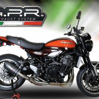 GPR auspuff kompatibel mit  Kawasaki Z 900 RS 2018-2020, Furore Evo4 Nero, Zugelassener legaler Slip-On-Auspuff mit Abe, einschließlich abnehmbarem DB-Killer und Verbindungsrohr 