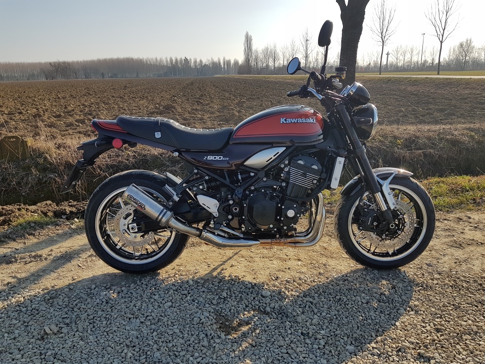 GPR auspuff kompatibel mit  Kawasaki Z 900 RS 2018-2020, M3 Titanium Natural, Zugelassener legaler Slip-On-Auspuff mit Abe, einschließlich abnehmbarem DB-Killer und Verbindungsrohr 