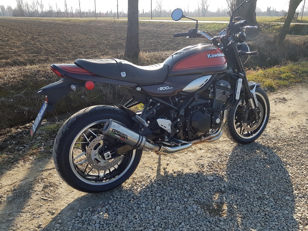 GPR auspuff kompatibel mit  Kawasaki Z 900 RS 2018-2020, M3 Titanium Natural, Zugelassener legaler Slip-On-Auspuff mit Abe, einschließlich abnehmbarem DB-Killer und Verbindungsrohr 