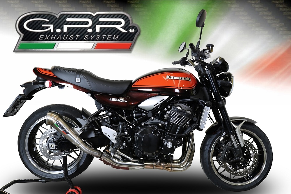 GPR auspuff kompatibel mit  Kawasaki Z 900 RS 2018-2020, Powercone Evo, Zugelassener legaler Slip-On-Auspuff mit Abe, einschließlich abnehmbarem DB-Killer und Verbindungsrohr 